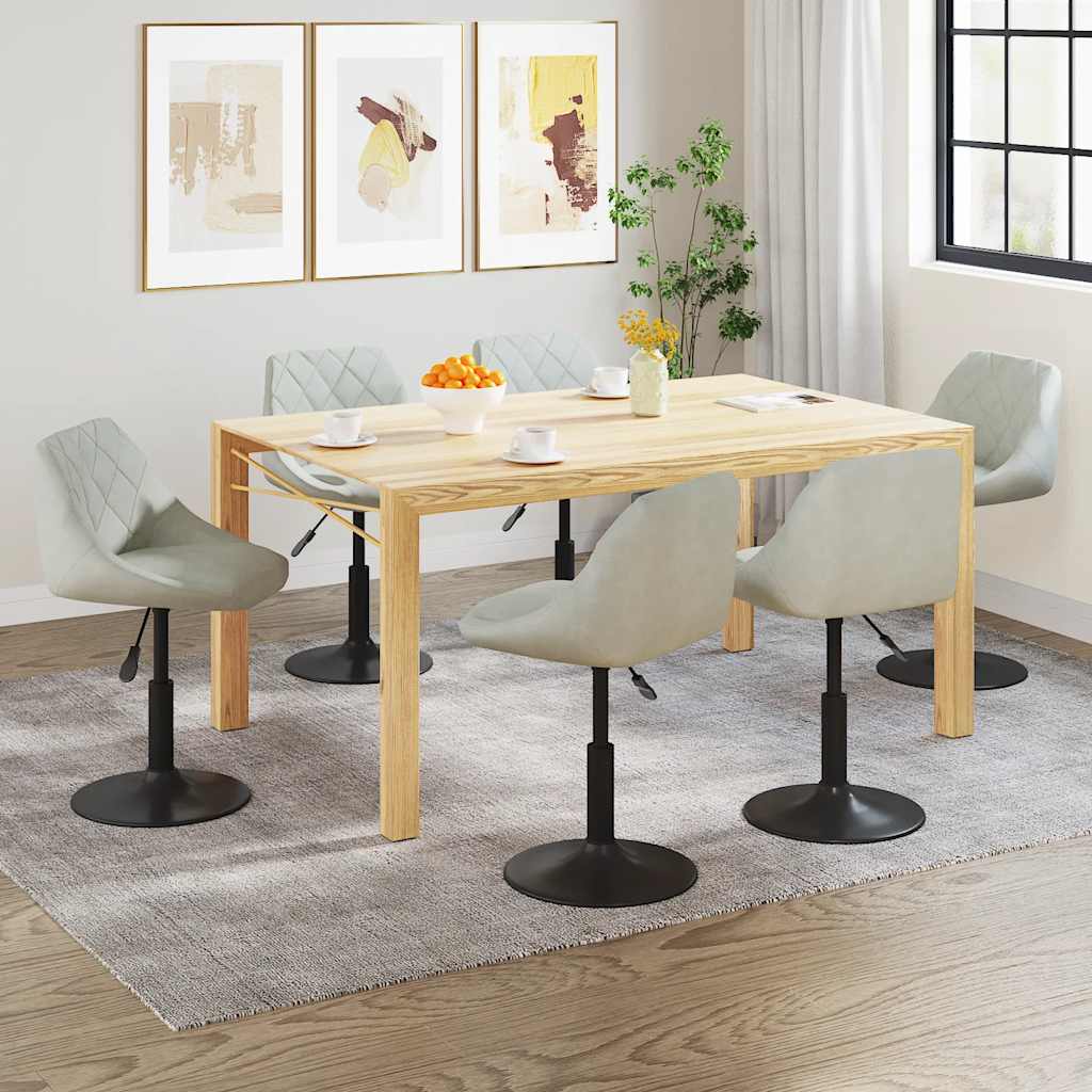 vidaXL Dining Chairs 6 pcs Swivel Light Gray Velvet