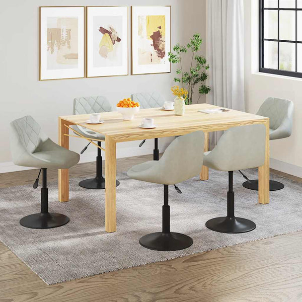 vidaXL Dining Chairs 6 pcs Swivel Light Gray Velvet