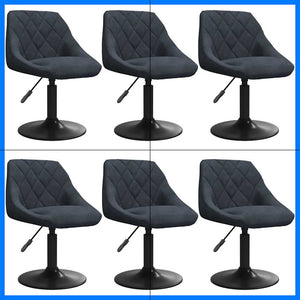vidaXL Dining Chairs 6 pcs Swivel Dark Grey Velvet