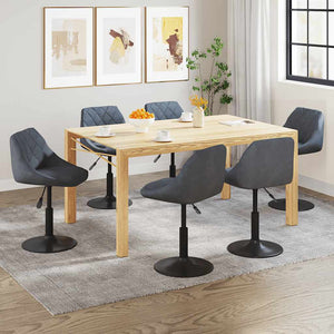 vidaXL Dining Chairs 6 pcs Swivel Dark Grey Velvet