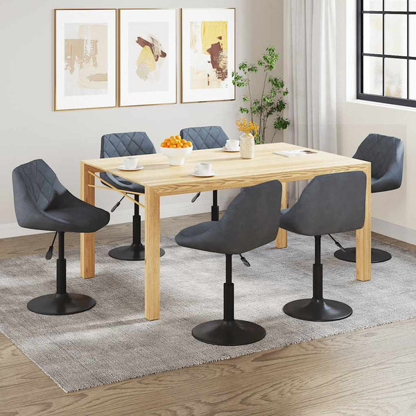 vidaXL Dining Chairs 6 pcs Swivel Dark Grey Velvet