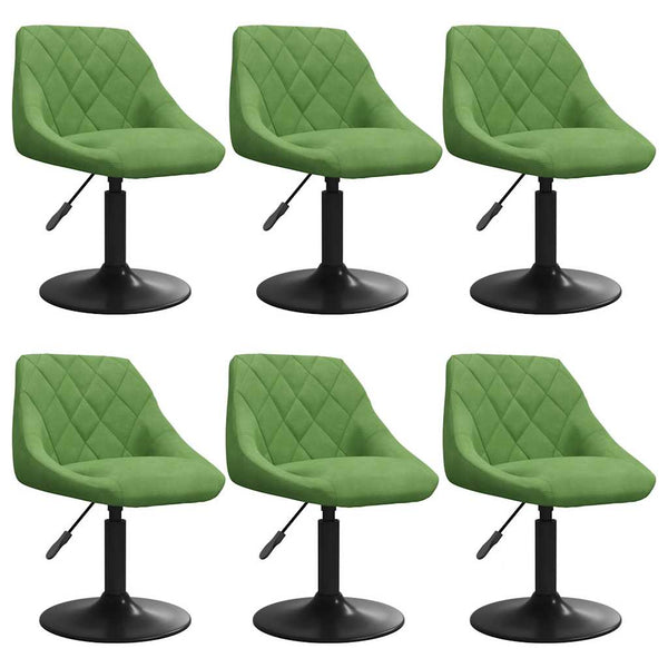 vidaXL Dining Chairs 6 pcs Swivel Light Green Velvet