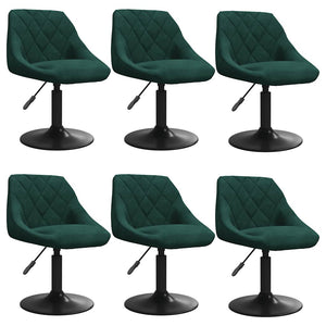 vidaXL Dining Chairs 6 pcs Swivel Dark Green Velvet