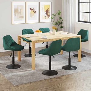 vidaXL Dining Chairs 6 pcs Swivel Dark Green Velvet