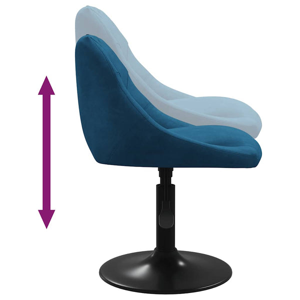 vidaXL Dining Chairs 6 pcs Swivel Blue Velvet
