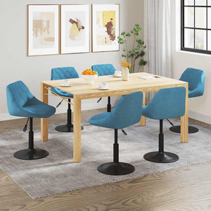 vidaXL Dining Chairs 6 pcs Swivel Blue Velvet