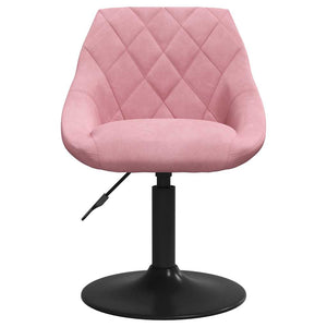vidaXL Dining Chairs 6 pcs. Swivel Pink Velvet