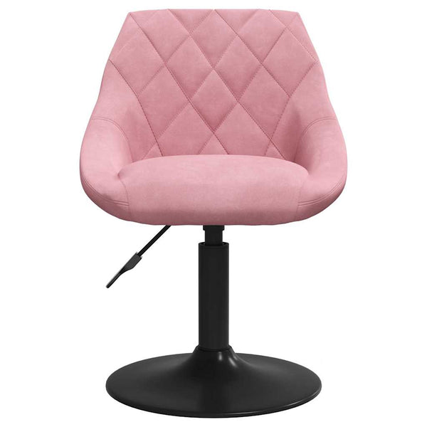 vidaXL Dining Chairs 6 pcs. Swivel Pink Velvet