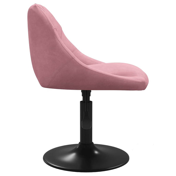 vidaXL Dining Chairs 6 pcs. Swivel Pink Velvet