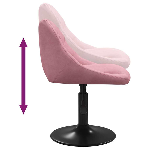 vidaXL Dining Chairs 6 pcs. Swivel Pink Velvet