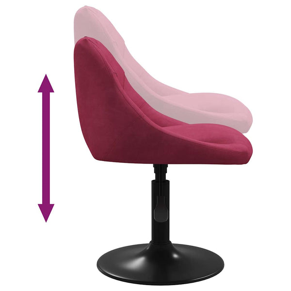 vidaXL Dining Chairs 6 pcs Swivel Wine Red Velvet
