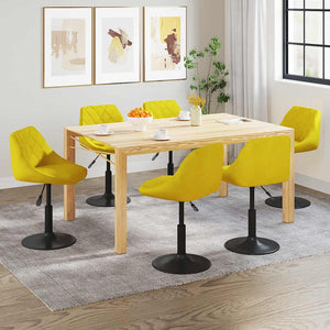vidaXL Dining Chairs 6 pcs Swivel Mustard Yellow Velvet