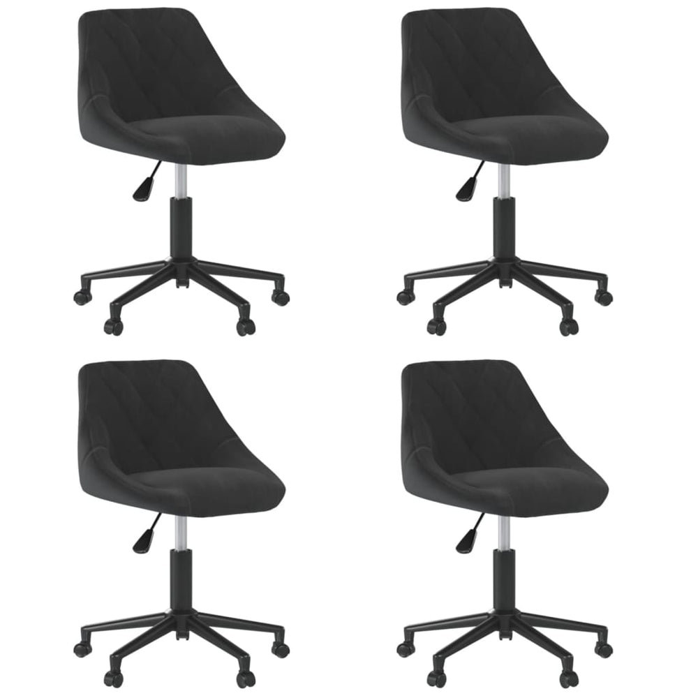vidaXL Dining Chairs 4 pcs Swivel Black Velvet