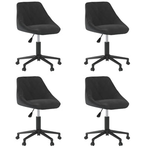 vidaXL Dining Chairs 4 pcs Swivel Black Velvet