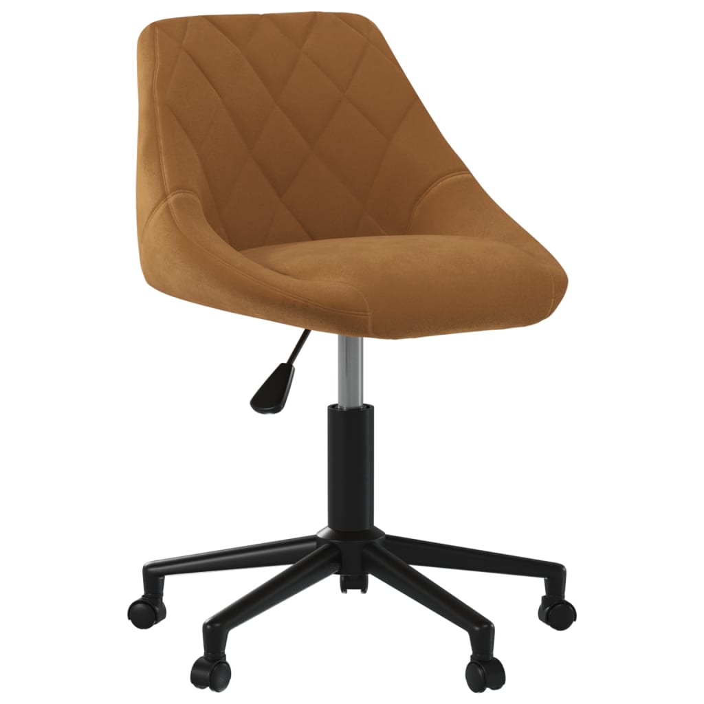 vidaXL Swivel Dining Chair Brown Velvet