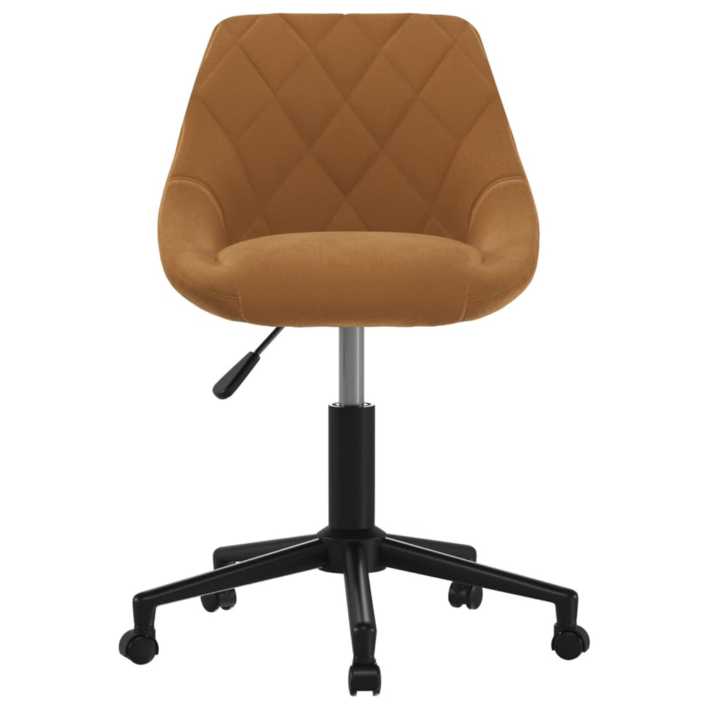 vidaXL Swivel Dining Chair Brown Velvet