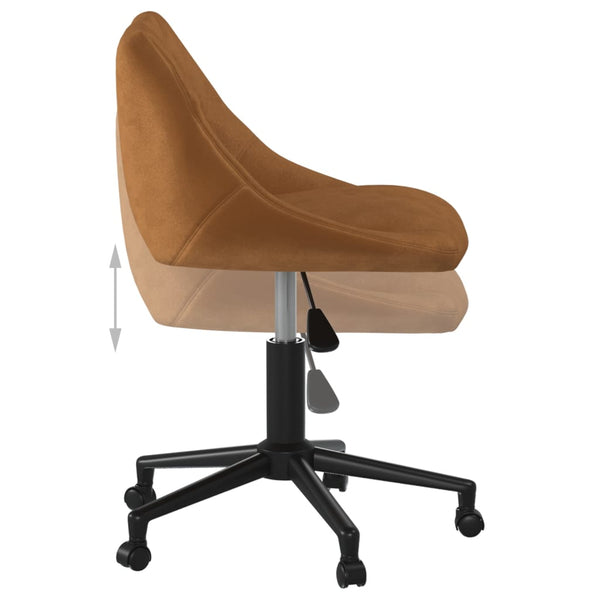 vidaXL Swivel Dining Chair Brown Velvet