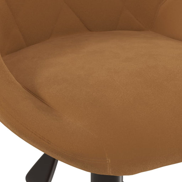 vidaXL Swivel Dining Chair Brown Velvet