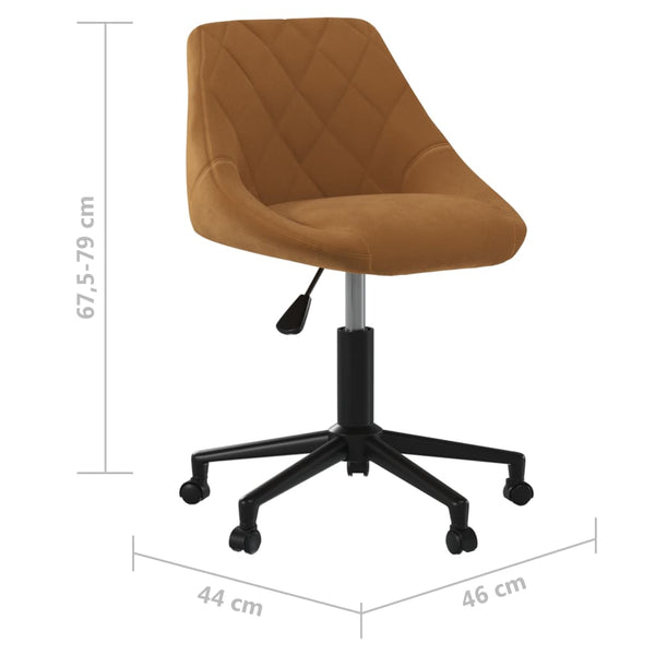vidaXL Swivel Dining Chair Brown Velvet