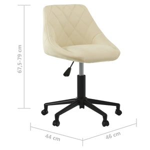 vidaXL Dining Chair Swivel Cream Velvet