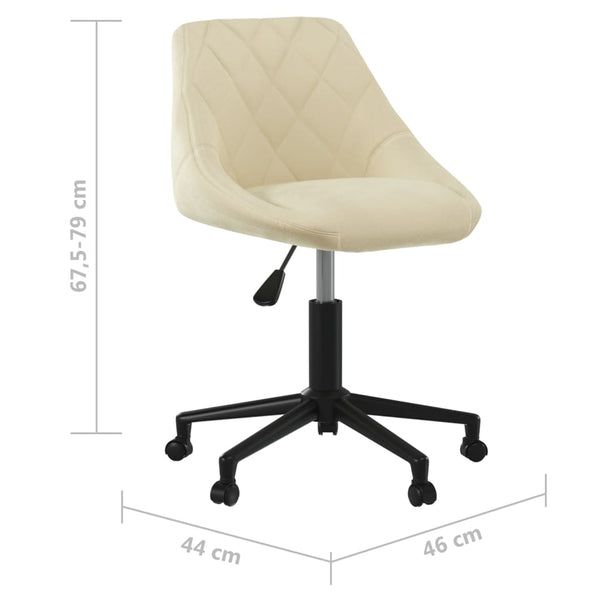 vidaXL Dining Chair Swivel Cream Velvet