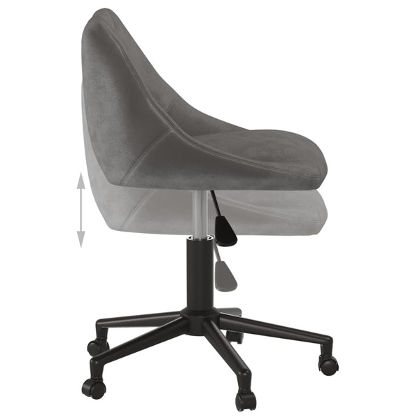 vidaXL Swivel Dining Chair Dark Grey Velvet