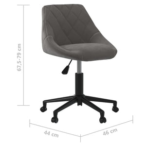 vidaXL Swivel Dining Chair Dark Grey Velvet