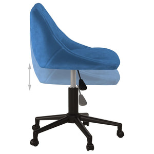 vidaXL Swivel Dining Chair Blue Velvet