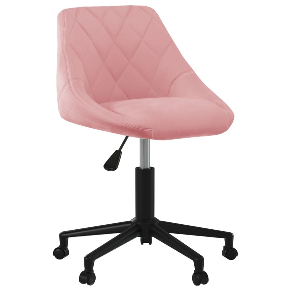 vidaXL Swivel Dining Chair Pink Velvet
