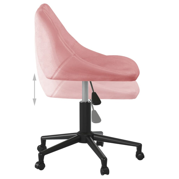 vidaXL Swivel Dining Chair Pink Velvet
