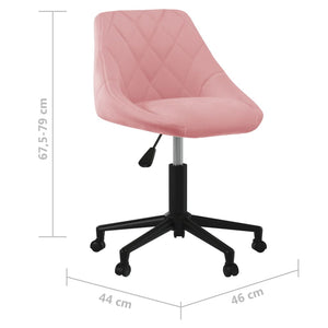 vidaXL Swivel Dining Chair Pink Velvet