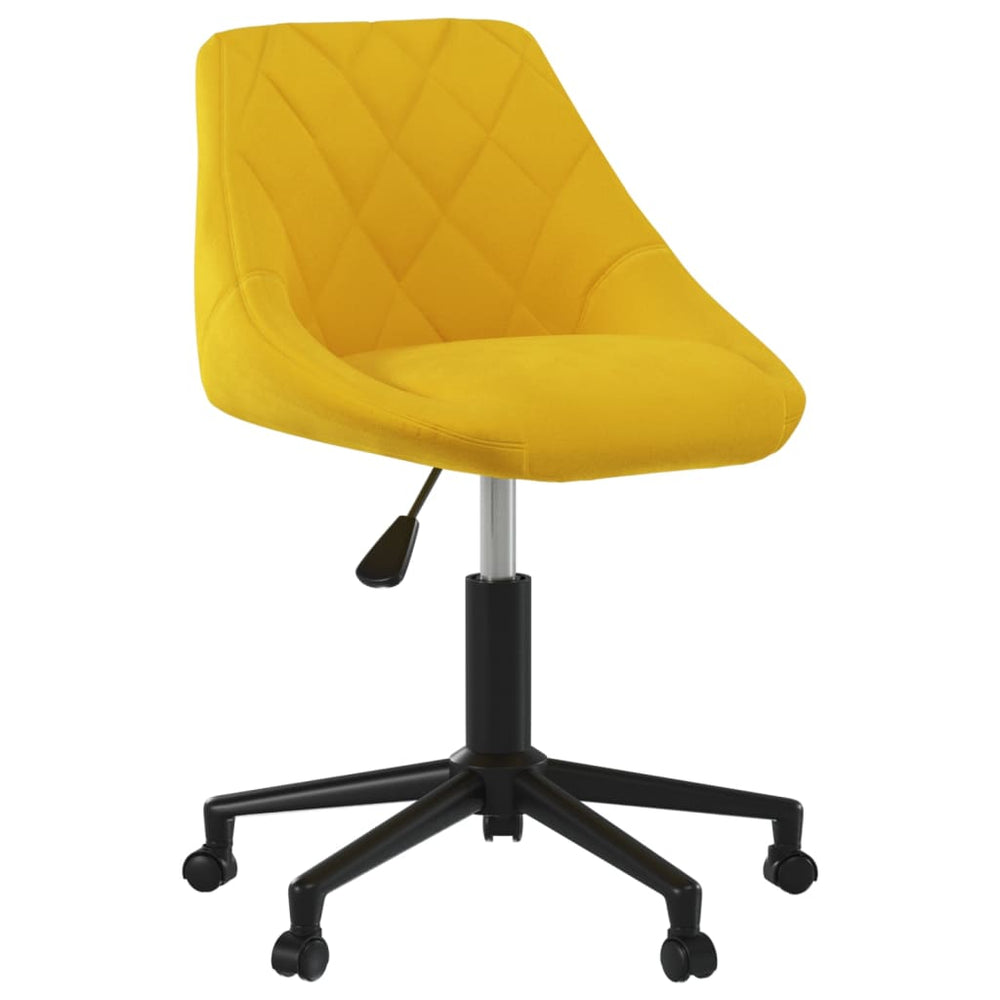 vidaXL Swivel Dining Chair Mustard Yellow Velvet