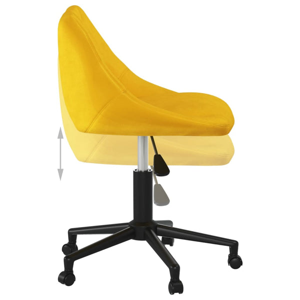 vidaXL Swivel Dining Chair Mustard Yellow Velvet