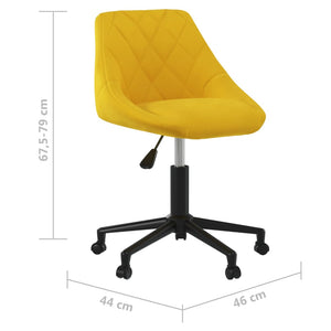 vidaXL Swivel Dining Chair Mustard Yellow Velvet