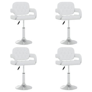 vidaXL Dining Chairs 4 pcs. Swivel White Faux Leather