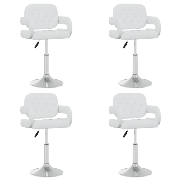 vidaXL Dining Chairs 4 pcs. Swivel White Faux Leather
