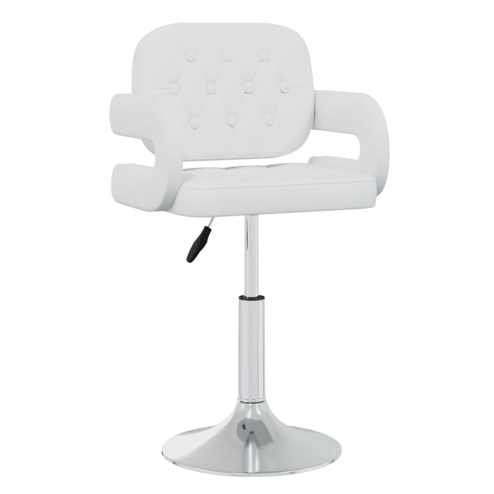 vidaXL Dining Chairs 4 pcs. Swivel White Faux Leather