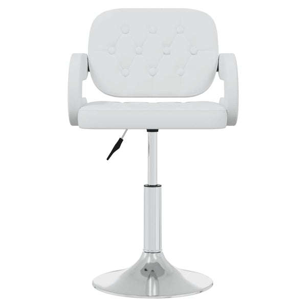vidaXL Dining Chairs 4 pcs. Swivel White Faux Leather
