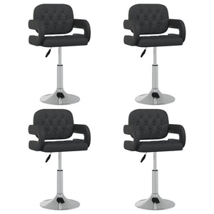 vidaXL Dining Chairs 4 pcs Swivel Black Faux Leather