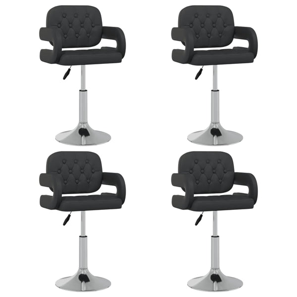 vidaXL Dining Chairs 4 pcs Swivel Black Faux Leather