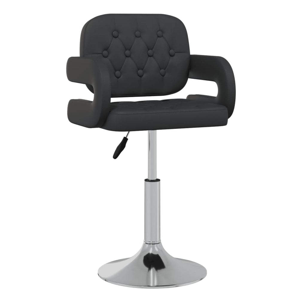 vidaXL Dining Chairs 4 pcs Swivel Black Faux Leather