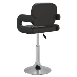 vidaXL Dining Chairs 4 pcs Swivel Black Faux Leather