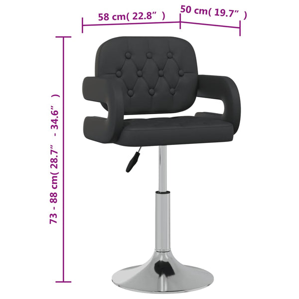 vidaXL Dining Chairs 4 pcs Swivel Black Faux Leather