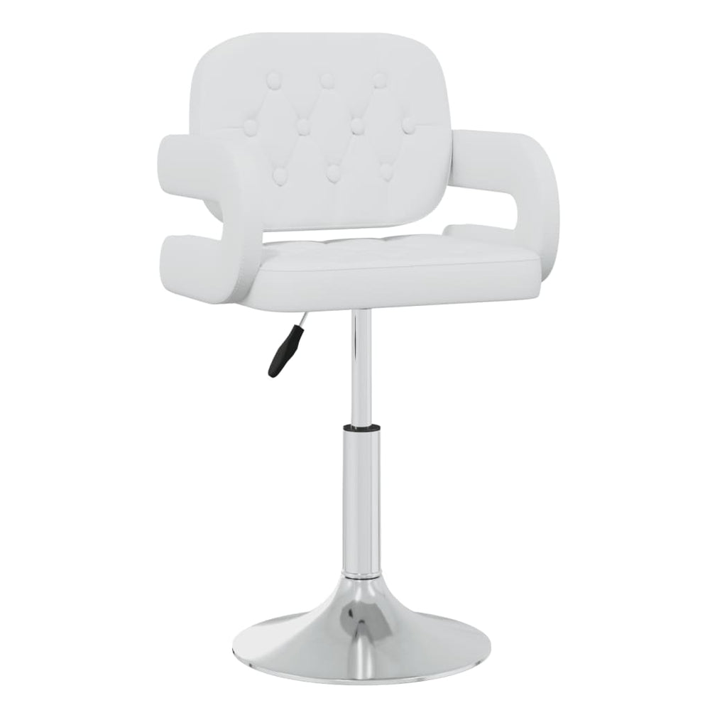 vidaXL Dining Chairs 6 pcs. Swivel White Faux Leather