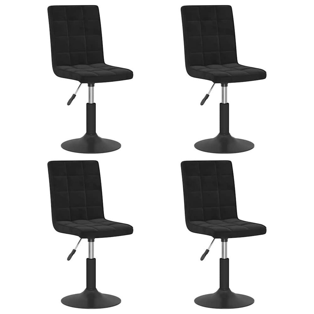 vidaXL Dining Chairs 4 pcs Swivel Black Velvet