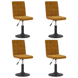 vidaXL Dining Chairs 4 pcs Swivel Brown Velvet
