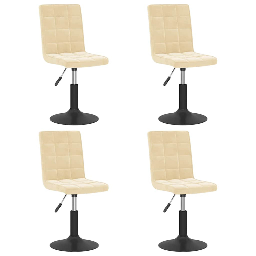 vidaXL Dining Chairs 4 pcs Swivel Cream Velvet