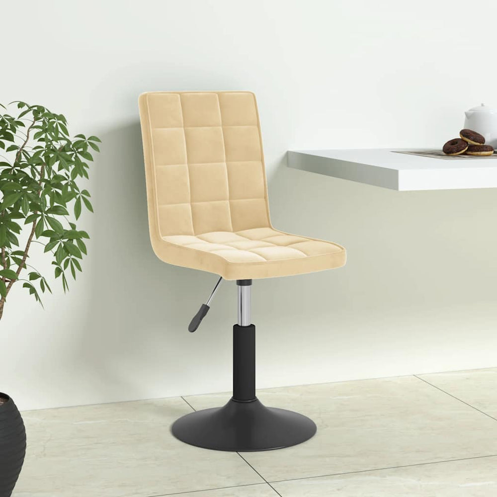 vidaXL Dining Chairs 4 pcs Swivel Cream Velvet