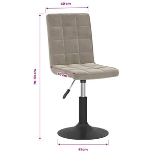 vidaXL Dining Chairs 4 pcs Swivel Light Grey Velvet