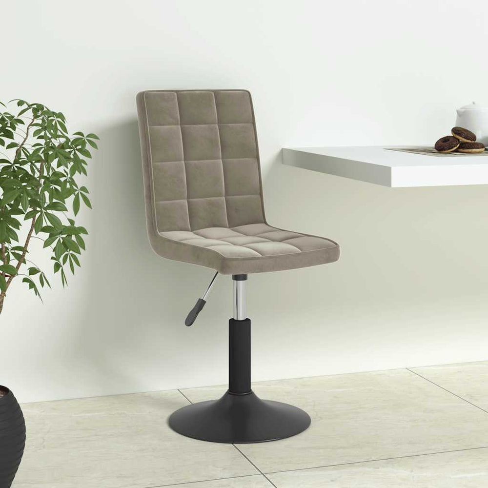 vidaXL Dining Chairs 4 pcs Swivel Light Grey Velvet